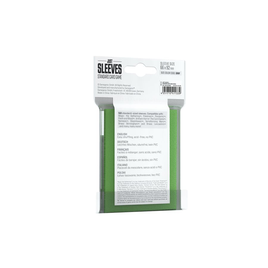 Sleeves: Just Sleeves: Standard Card Game: Green (50) (ML)