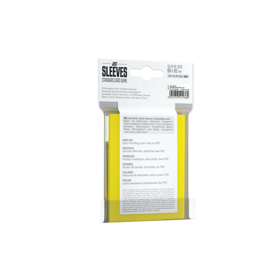 Sleeves: Just Sleeves: Standard Card Game: Yellow (50) (ML)