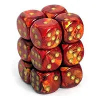 Chessex Scarab Scarlet/Gold 16mm d6 Dice Block™ (12 dice)
