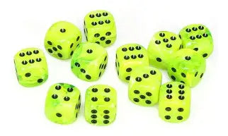 Vortex® 16mm d6 Bright Green/black Dice Block™ (12 dice)