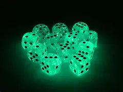 Borealis® 16mm d6 Icicle™/light blue Luminary™ Dice Block™ (12 dice)