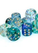 Nebula® 16mm d6 Oceanic/Gold Luminary™ Dice Block™ (12 dice)