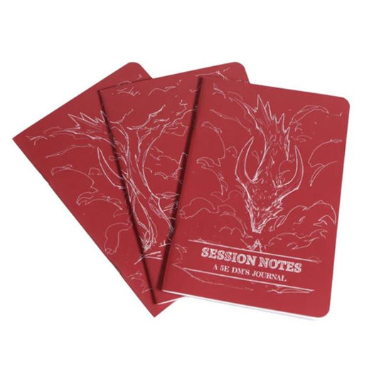 Session Notes - A 5E DM's Journal: Red (3 Pack)