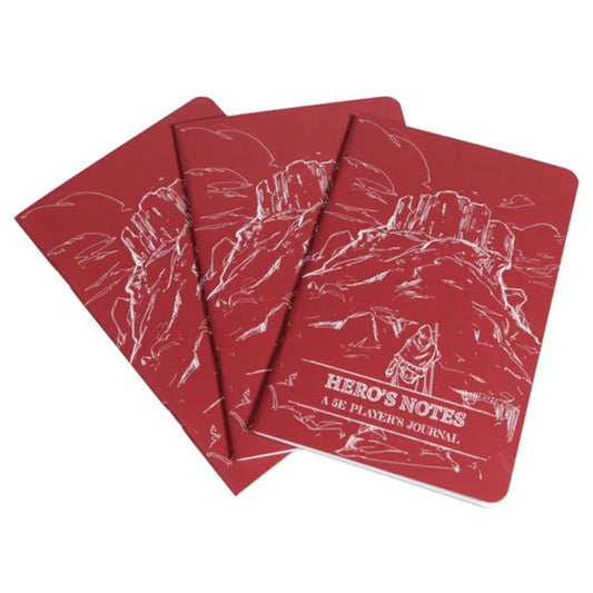 Hero's Notes - A 5E Player's Journal: Red (3 Pack)