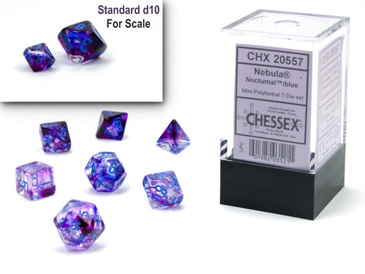 Nebula: Mini 7pc Nocturnal™ / Blue Luminary Dice