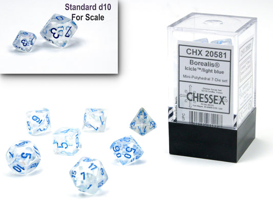 Borealis: Mini 7Pc Light Blue Luminary Dice