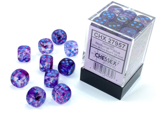 Nebula: 36D6 Nocturnal / Blue Luminary Dice