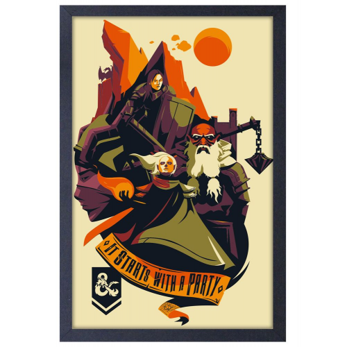 DUNGEONS and DRAGONS - IT STARTS WITH A PARTY - GEL PRINT