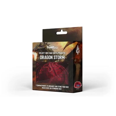 Dice Bag: Dragon Storm: Velvet Compartment Dice Bag: Red Dragon Scales