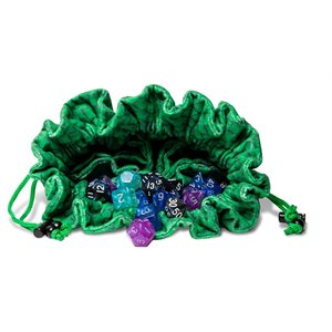 Dice Bag: Dragon Storm: Velvet Compartment Dice Bag: Green Dragon Scales