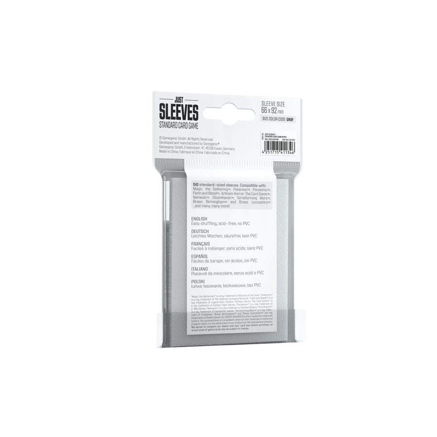 Sleeves: Just Sleeves: Standard Card Game: White (50) (ML)