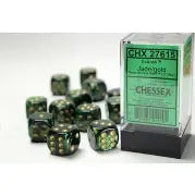 Chessex Scarab® 16mm d6 Jade/gold Dice Block™ (12 dice)