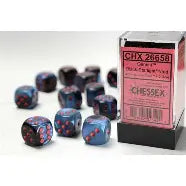 Chessex Gemini Black-Starlight/Red 16mm d6 Dice Block™ (12 dice)