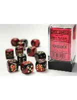 Chessex Gemini Black-Red/Gold 16mm d6 Dice Block™ (12 dice)